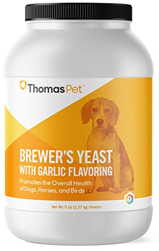 Thomas Pet Brewerâ€™s Yeast with Garlic Flavoring - Brewerâ€™s Yeast for Dogs, Horses, & Birds - (5 Pounds, Powder)