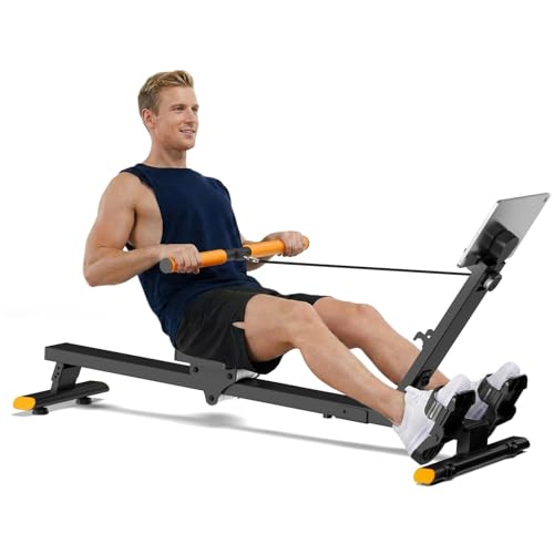Image of Rowing Machines for Home,Workout Equipment,Exercise Rower with Quiet Resistance,350LBS Capacity,LCD Monitor,Knee Pads, Workout Gloves&Extra Pull Rope for Full Body Exercise