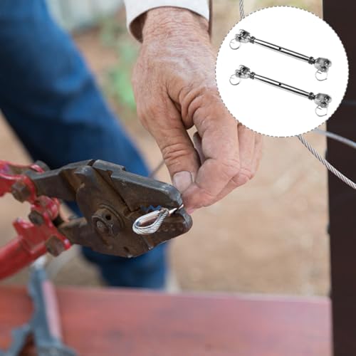 2 piezas tensores de cable tipo quijada de acero inoxidable M8 de alta resistencia para uso industrial y al aire libre miniatura 7