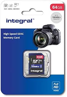 Integral INSDX64G-100V10 64GB SD Card High Speed Memory SDXC Up To 100MB/S V10 UHS U1