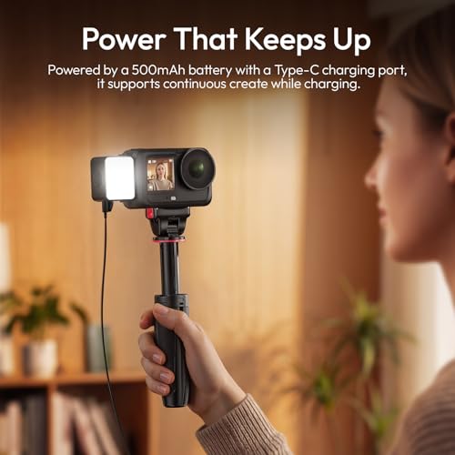 Image of Vlogging Light for DJI Osmo Nano /Osmo Action 6, ULANZI LM24 Waterproof Magnetic Mini LED Action Camera Video Light Accessories, Quick Release Photography LED Fill Light for Vlog Selfie Video Recording