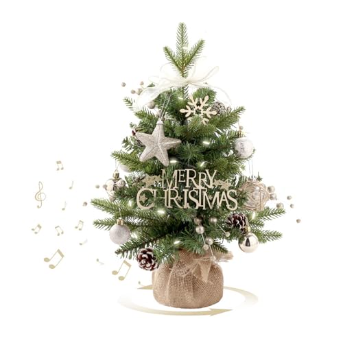 Árbol de Navidad artificial compacto con música para decorar espacios pequeños sin ensuciar 3