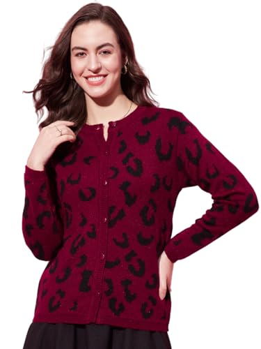 Image of Modeve Animal Print Round Neck Casual Women Sweater