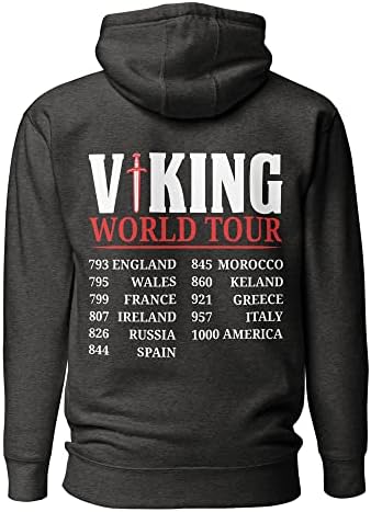 Viking World Tour,Vikings Clothing,Vikings Hoodie,Gift For Him Charcoal Heather
