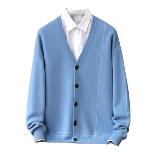 Cardigan décontracté en tricot cachemire homme, gilet boutonné col v pour hiver