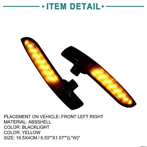 Acropix Left Right Side Dynamic Led Turn Signal Light Side Mirror Marker Lamp Fit For Ford Escape - Pair Of 1 Black #TOP4