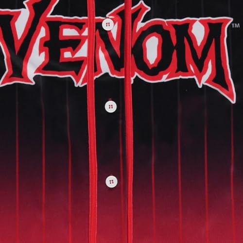 Camiseta de béisbol Marvel Venom para hombre con malla - Eddie Brock, Flash Thompson, Mac Gargan - Camiseta de béisbol con botones y malla miniatura 5