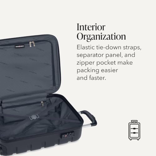 Image of SwissGear 7366 Signature Hardside Expandable Luggage with Spinner Wheels, TSA Lock, Cup-Holder, Navy, 2-Piece Set (19 /27)