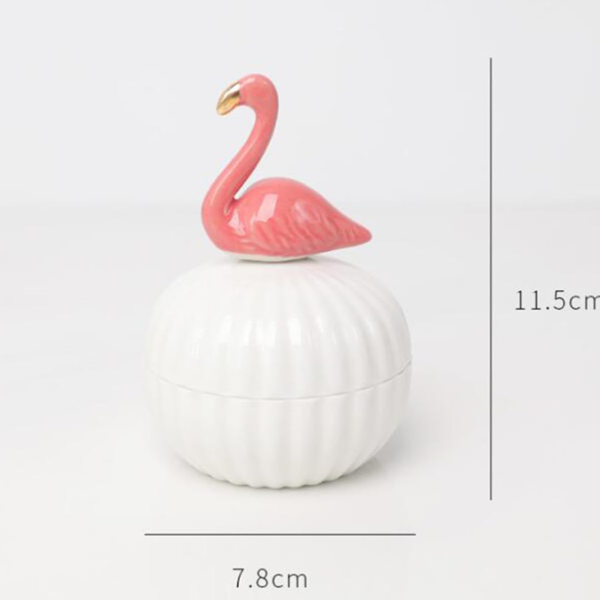 Ceramic Flamingo Jewelry Box Ring Storage Jar for Desktop Display image 2