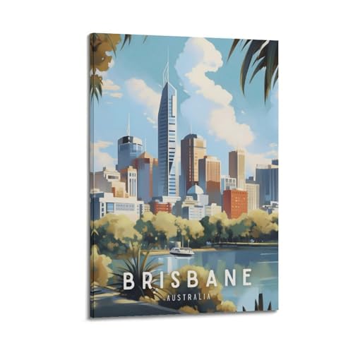 Poster Brisbane River toile anti-reflet pour mur vide 40x60cm