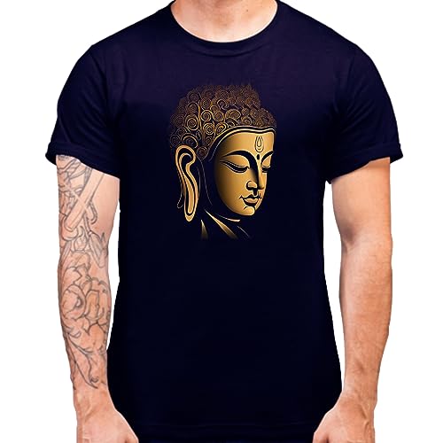 Image of DeFrnt Unisex Cotton Regular Fit Gautam Buddha Printed T-Shirt (Size XS to 7XL)