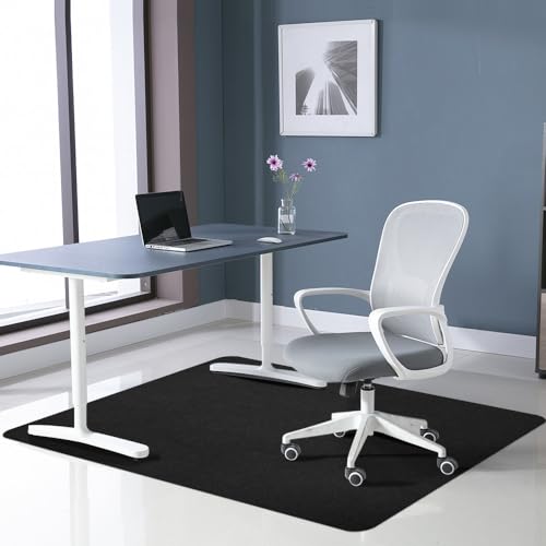 Office Chair Mat for Hardwood Floor&Tile,55\"x35\" Anti-Slip Desk Chair Mat,Low-Pile Mat,Multi-Purpose Hardwood Floor Protector for Office,Home (Black, 35 * 47IN)