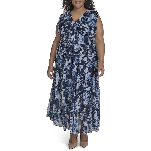 Robe maxi DKNY en tissu fluide à volants style haute couture minimaliste