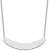 Jewels By Lux Sterling Silver Rhodium-plated Large Polished Curved Blank Bar Necklace