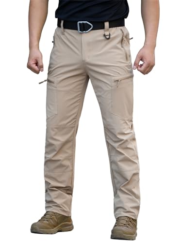 NAVEKULL Men's Lightweight Hiking Pants Quick Dry Stretch Fishing Tactical Work Pants with Zipper Pockets3