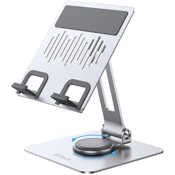 JETech Stojak Tablet, Regulowany Obrotowy Uchwyt na Biurko z Obrotową Podstawą 360 Stopni, Składana Podstawka dla iPad/iPad Air/Pro/Mini, Galaxy Tab A11/A9/S11/S10 FE, Tab/Phones(4-13\