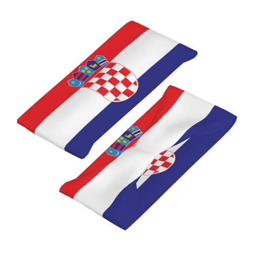 Image of Cute Flag Headbands Women Men Flag Sweatband Sports Headband for Running, Cycling, Yoga Gym, Working Out