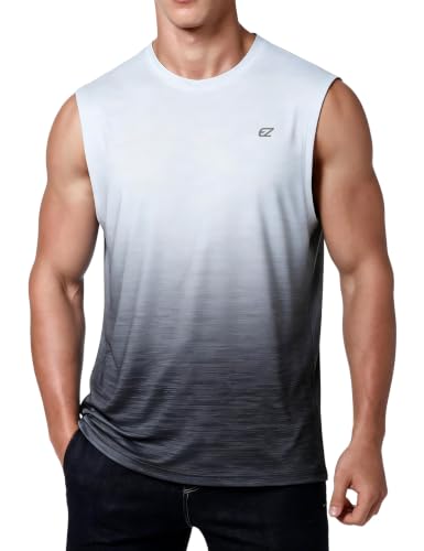 EZRUN Men's UPF 50+ Quick Dry Sleeveless Shirt for Summer Gym Workouts