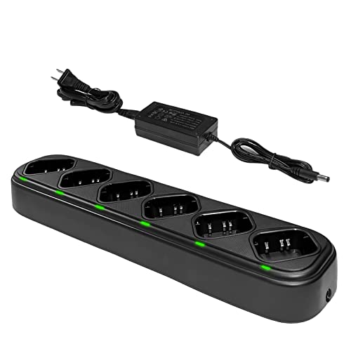 Image of SAMCOM FPCN10A Walkie Talkie Six-Way Multi Unti Gang Charger Station | Individual 6 Charging Dock,LED Indicators, AC /DC Adapter, Multiple Protection for SAMCOM 10A Walkie Talkies and Batteries