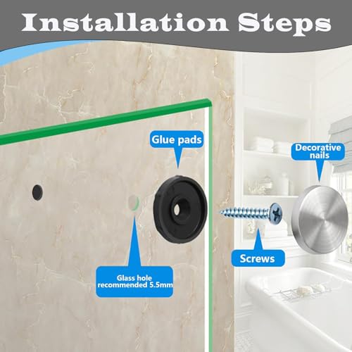 100 Stück Spiegelschrauben 20mm, Dichtnägel Für Noppenbahn Edelstahl, Zierschrauben Silber, Mit Kappen, für Spiegel Holz Deko, Plakatnägel, Hochbeete, Kellerwände, Hochbeet Folie