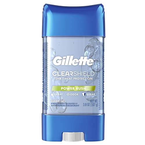 Gillette Power Rush Clear Gel Men's Antiperspirant And Deodorant 3.8 Ounce (3 Count) #TOP1