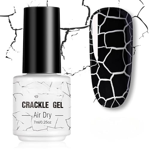 3D Crackle Gel Nail Polish - Cracked Texture Nail Art Effect with UV Gel Polish, Photo-Curing Top Coat for Salon & DIY Use (10)