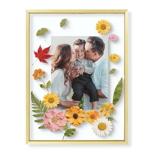 Golden State Art 12x16 Gold Aluminum Floating Picture Frame Real Glass