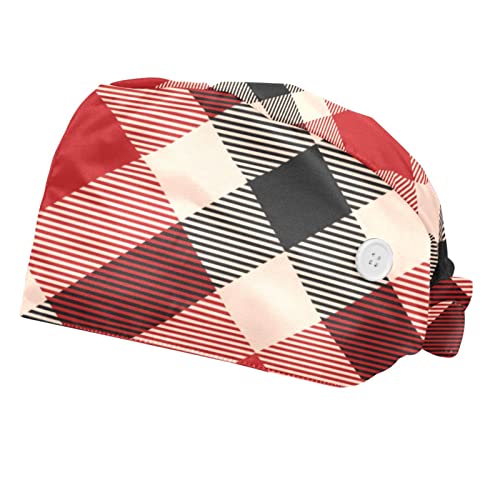 Chapeaux de travail anti-transpiration tartan - Casquette unisexe cheveux longs