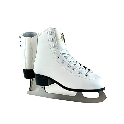 American Athletic Shoe Girl's Tricot Lined Ice Skates, White, 4 (51204)