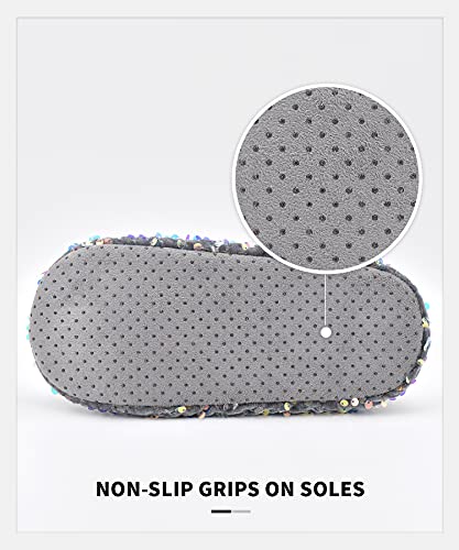 Image of Panda Bros Womens Ballerina Sequin Slippers, Bling House Slippers With Grippers