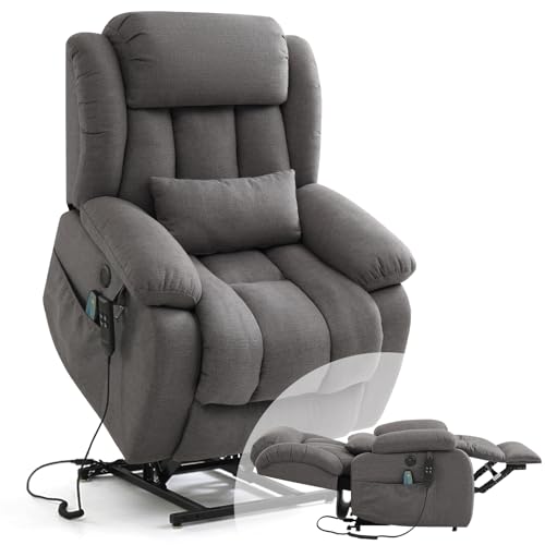 Image of Infinite Position Lay Flat Power Lift Recliner Chair for Elderly, Grey