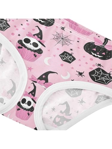 ZZKKO Pink Bow Skull Pumpkin Girls Underwear Toddler Panties for Girls Comfort Brief Size 2T4