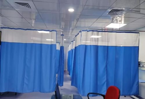 Saini_MEDICOS Hospital Blue Zigzag Curtains Polyester for Partition Used in ICU and Wards Size 8 * 7-1