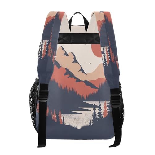 Vintage Mountain Landscape Clear Backpack - Stadium Approved Large 15.7-inch Waterproof Transparent Bag for Sports, Concerts, Work, Travel#4763