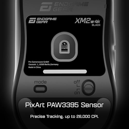 Image of ENDGAME GEAR XM2w 4k Wireless Gaming Mouse - 4000Hz Polling Rate, Kailh GX Switches, PixArt PAW3395 Sensor, Lightweight ~62 g, Black