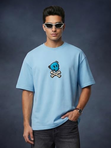 Image of Veirdo Oversized Baggy Fit Drop Shoulder Graphic Printed Design Half Sleeve T-Shirt for Men (Available Sizes: S to 2XL)