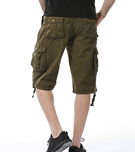 Dongd DS-082-AGR-30US Mens Cargo Shorts Cotton Relaxed Fit Camouflage Camo Cargo Short thumb #3