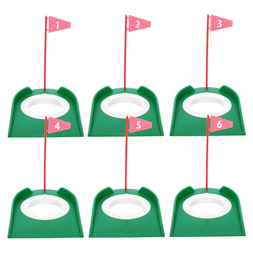6 Pack Golf Putting Cup With Flags, Plastic Mini Golf Hole Putting Practice Aids,S Accessories For Adult Put Green,Backyard,Indoor Outdoor Practice