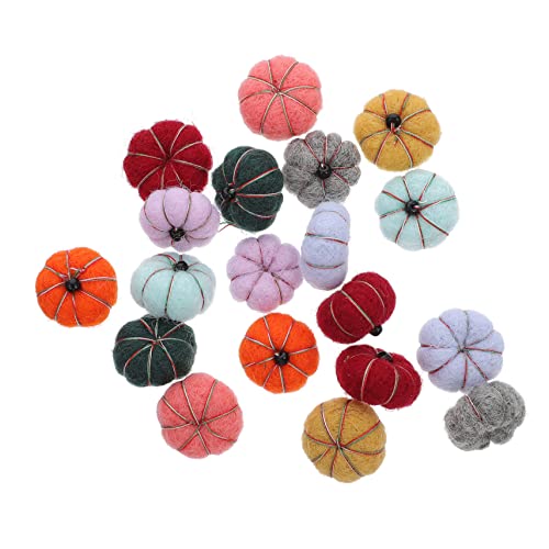 ibasenice Wool Felt DIY Handmade Pumpkin Halloween Doll Decoration 20pcs Felt Pumpkins Decorations Finished Product Felt Pumpkin Wool Felt Handmade Pendant
