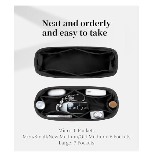 Image of Purse Organizer Insert for Lady Dior New Medium Bags, Satin Luxury Bag Insert, Lightweight & Portable Purse Shaper with Pockets, Ideal for Travel, Shopping, and Daily Use(Black, Lady New Medium)