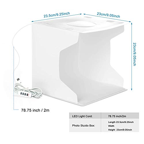 Light Box Photography, nezababy 9x9 Photo Light Box 72 LED Dimmable Lights Portable Folding Studio Light Box with 6 Colors EVA Backdrops Photography Light Box