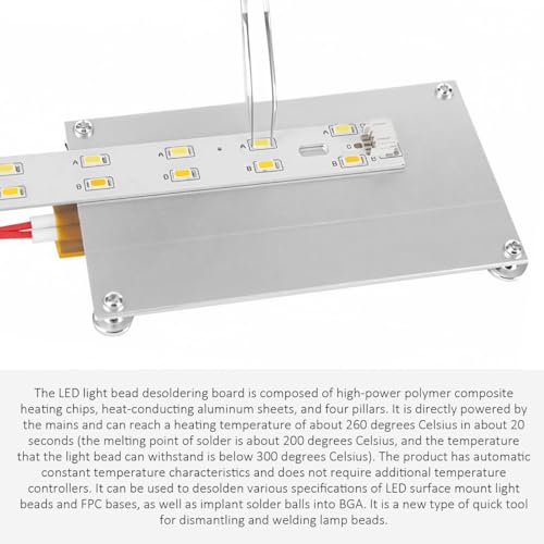 Image of Serplex EU Plug LED Soldering & Desoldering Hot Plate 12.1x7cm Rework Aluminum Heating Board, Plug-and-Play LED SMD Soldering Plate LED Repair Tool