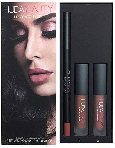 Huda Beauty Lip Contour Set - Trendsetter (brown nude) & Bombshell