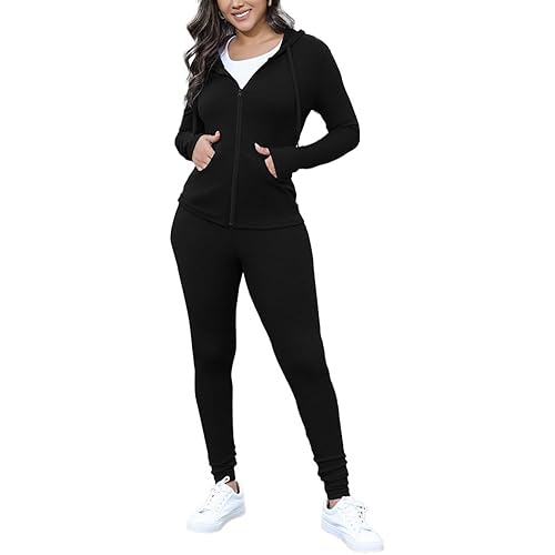 Nimsruc Two Piece Outfits for Women Casual Bodycon Sweatsuits Jogging Suits Set