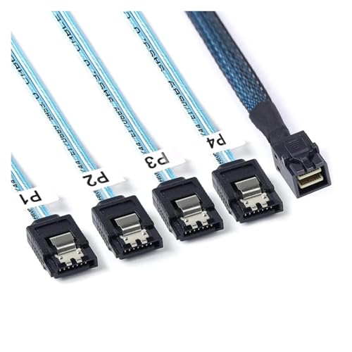 Cable adaptador HD MINI SFF8643 a 4xSATA3.0 100cm miniatura 3