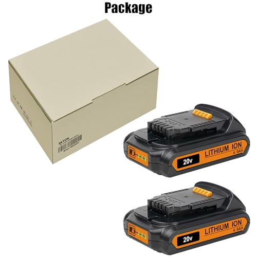 Skyon TBDCB230-2-A Dcb230-2 20V 4.0Ah Battery Replacement For Dcb203 2Ah Dcb201 1.5Ah Dcbp034 1.7Ah Dcb230 3.0Ah Dcb240 4.0Ah 20V Max* Compact Battery Compatible With Dewalt 20V Cordless Tools Battery 2 Pack thumb #6