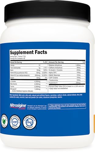 Image of Nutricost Pre-X Xtreme PreWorkout Powder Complex (Peach Mango) 60 Servings | Vegetarian, Gluten-Free, GMO-Free