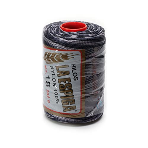 Espiga No.18 Variegated - 100% Nylon Omega String Cord for Knitting and Crochet - 69 Grey Hues