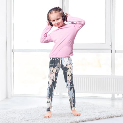 Toddler Girls Leggings Printed Yoga Pants Leggings Blue Grey Cat for Kids4