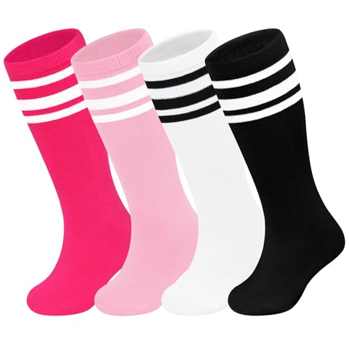Image of Sarfel Youth Toddler Soccer Socks Kids Baseball Socks Youth Boys Girls Knee High Softball Football Accessories Tube Cotton